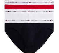 Tommy Hilfiger Herren 3er Pack Unterhosen Hip Briefs mit Logobund, Mehrfarbig (Wht/PRM Red/des Sky), XL