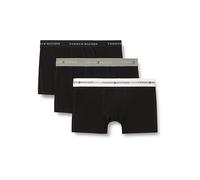 Trunk "TRUNK 3 PACK", Herren, Gr. M (50), 3 Stk., grau heather, weiß, schwarz, Jersey, Obermaterial: 95% Baumwolle, 5% Elasthan, TOMMY HILFIGER UNDERWEAR, körpernah, Unterhosen, mit kontrastfarbenem L