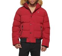 Tommy Hilfiger Herren Arctic Cloth Gesteppte Schnorchel-Bomberjacke Parka, Rot/Ausflug, einfarbig (Getaway Solids), M