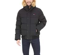 Tommy Hilfiger Herren Arctic Cloth Gesteppte Schnorchel-Bomberjacke Parka, Schwarz, L