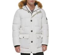 Tommy Hilfiger Herren Arctic Cloth Heavyweight Performance Parka Down Alternative Fur Lined Hood Outerwear Coat Daunenalternative Oberbekleidung, Weiss/opulenter Garten, XL