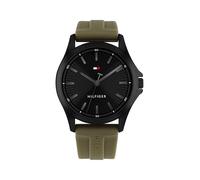 Tommy Hilfiger Herren-Armbanduhr Bruce Quarz Gehäuse Rund 42mm Silikonband Grün Wasserdicht 30m 1710741