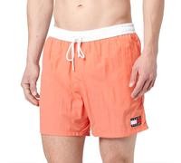 Badeshorts "MEDIUM DRAWSTRING", Herren, Gr. XL (54), N-Gr, pink poppy, Polyamid, TOMMY HILFIGER SWIMWEAR, unifarben, casual, Badehosen, mit Logo-Patch, mit kontrastfarbenem Bund (22661040-XL) pink pop