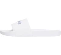 Pantolette TOMMY HILFIGER "HILFIGER PRINT TUMBLE POOL SLIDE", Herren, Gr. 45, weiß, Lederimitat, sportlich, Schuhe, Hausschuh, Sommerschuh, Strandschuh mit Logoschriftzug (81859736-45) weiß
