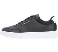 Sneaker TOMMY HILFIGER "BASKET CORE LITE LTH", Herren, Gr. 44, schwarz, Schuhe Sneaker, Freizeitschuh, Halbschuh, Schnürschuh mit Logo an der Schuhzuge (14740226-44) schwarz