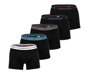 TOMMY HILFIGER Herren Boxershorts, 5er Pack - Trunks, Logo, Cotton Stretch Schwarz / M M Schwarz