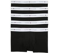Boxer "5P TRUNK", Herren, Gr. XL (54), 5 Stk., schwarz (schwarz, schwarz, schwarz, schwarz, schwarz), Jersey, Obermaterial: 95% Baumwolle, 5% Elasthan, TOMMY HILFIGER UNDERWEAR, kontrastfarbene Detail