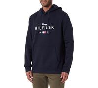 Tommy Hilfiger Herren Brand Love Big Hilfiger Hoodie MW0MW41427 Pullover Hoodie, Blau, Größe S, Blau (Desert Sky), S