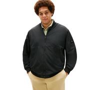 Bomberjacke "BRANDED BOMBER", Herren, Gr. 5XL, schwarz, Web, Obermaterial: 100% Polyester, TOMMY HILFIGER BIG & TALL, unifarben, regular fit normal, Rundhals, eingesetzt Rippbündchen, Jacken Bomberjac