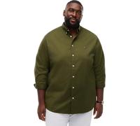 Flanellhemd "BT-FLEX FLANNEL SOLID REGULAR FIT", Herren, Gr. 4XL (64), N-Gr, grün (huntsman grün), Web, Obermaterial: 98% Baumwolle, 2% Elasthan, TOMMY HILFIGER BIG & TALL, regular fit normal, 1-Knopf