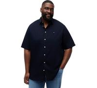 Kurzarmhemd "BT-FLEX POPLIN SOLID", Herren, Gr. 3XL, N-Gr, desert sky, Web, Obermaterial: 100% Baumwolle, TOMMY HILFIGER BIG & TALL, regular fit normal, Rundhals, eingesetzt abgesteppte Kante, Hemden,