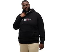 Hoodie "BT-SCRIPT FLAG", Herren, Gr. 5XL, schwarz, Sweatware, Obermaterial: 100% Baumwolle, TOMMY HILFIGER BIG & TALL, normal normal, Rippbündchen, Sweatshirts Hoodie, Große Größen (17890424-5XL) schw