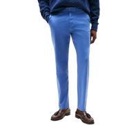Chinohose TOMMY HILFIGER "CORE HARLEM ESSENTIAL", Herren, Gr. 34, Länge 32, blau (angora blau), Twill, Obermaterial: 97% Baumwolle, 3% Elasthan, unifarben, schmal normal, Hosen Chinohose, Tapered Leg,