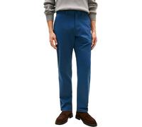Chinohose TOMMY HILFIGER "HARLEM ESSENTIAL", Herren, Gr. 32, Länge 32, blau (aegean sea), Twill, Obermaterial: 97% Baumwolle, 3% Elasthan, schmal normal, Hosen Chinohose, Tapered Leg, Basic, schlichte