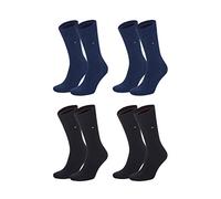 TOMMY HILFIGER Herren Classic Casual Business Socken 4er Pack verschiedene Farben (2er jeans (356)/2er schwarz (200), 43-46)