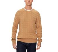 Tommy Hilfiger Herren Classic Cotton Cable Crewneck MW0MW33132 Pullover Sweater, Gelb, XS, Gelb (elfenbeinfarbenes Blütenblatt), XS