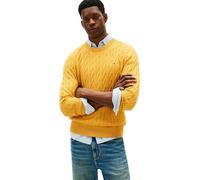Tommy Hilfiger Herren Classic Cotton Cable Crewneck MW0MW33132 Pullover Sweater, Gelb, XS, Gelb (Morning Side Yellow Heather), XS