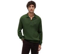 Tommy Hilfiger Herren Classic Cotton Cable LS Polo MW0MW41955 Pullover Sweater, Grün, L, Grün (Mountain Pine), L