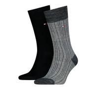 Socken TOMMY HILFIGER "TH MEN SOCK 2P MOULINE NAPPY HERRINGBONE", Herren, Gr. 39-42, bunt (schwarz), Obermaterial: 39% Baumwolle, 38% Polyester, 23% Elasthan, Socken Socken (71217801-39) schwarz