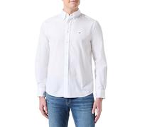 Tommy Hilfiger Hemd Core Flex Mw0mw39988 aus Popeline einfarbig Langarm Regular Fit Weiß Herren S