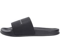 Badepantolette TOMMY HILFIGER "CORE TOMMY HILFIGER POOL SLIDE", Damen, Gr. 48, schwarz, Synthetik, unifarben, Basic, Schuhe, Sommerschuh, Pool Slides, Flat mit Logoschriftzug (56436829-48) schwarz