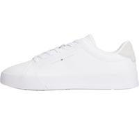 Sneaker TOMMY HILFIGER "TH COURT CORE", Herren, Gr. 42, weiß, Leder, Lederimitat, Schuhe Sneaker, Freizeitschuh, Halbschuh, Schnürschuh, weich gepolstertem Schaftrand (83852555-42) weiß