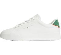 Tommy Hilfiger Herren Court Sneaker Detail Essential aus Leder, Grün (Ecru/Street Green), 47