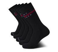 Tommy Hilfiger Herren Crew-Socken - 5er-Pack, gepolstert, Stretch, athletische Performance, Crew-Länge, Laufsocken für Herren, Schwarz, 39-46 EU
