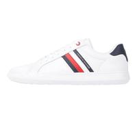 Tommy Hilfiger Herren Cupsole Sneaker Essential Leather Low Top, Weiß (White), 44
