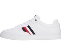 Tommy Hilfiger Herren Cupsole Sneaker Icon Court Stripes aus Leder, Weiß (White), 45