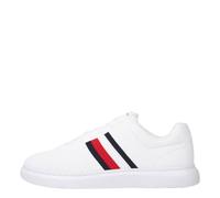 Tommy Hilfiger Herren Cupsole Sneaker Lightweight Knit Stripes Schuhe, Weiß (White), 46
