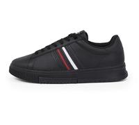 Tommy Hilfiger Herren Cupsole Sneaker Modern Stripes mit Logo, Schwarz (Black), 44