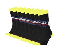 Tommy Hilfiger Herren Damen Socken Tommy Jeans Socks 4 Paar, Farbe:Schwarz, Größe:39-42, Artikel:-010 black/yellow