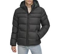 Tommy Hilfiger Herren Daunenalternative Daunenjacke mit Kapuze (Standard und Big & Tall) Daunenoberbekleidung, Schwarz, 5XL Größen
