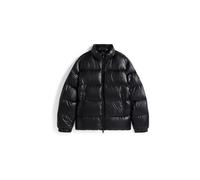 Steppjacke TOMMY HILFIGER "SHINY DOWN STAND PUFFER", Herren, Gr. L, schwarz, Web, Obermaterial: 100% Polyester, regular fit normal, elastischer Bund, Jacken, Winterjacke, Outdoorjacke, glänzende Oberf