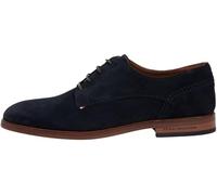Tommy Hilfiger Herren Derby Schuhe aus Veloursleder, Blau (Desert Sky), 42