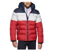 Tommy Hilfiger Herren Down Alternative Hooded Puffer Jacket (Standard and Big & Tall) Daunenalternative Oberbekleidung, Midnight/White/Red, XS
