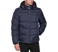 Tommy Hilfiger Herren Down Alternative Hooded Puffer Jacket (Standard and Big & Tall) Daunenalternativer Mantel, Mitternacht/Ausflug, einfarbig (Midnight//Getaway Solids), 5XL Größen