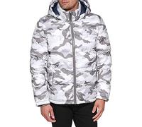 Tommy Hilfiger Herren Down Alternative Hooded Puffer Jacket (Standard and Big & Tall) Daunenalternativer Mantel, Camouflage weiß, M