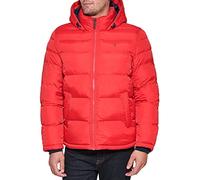 Tommy Hilfiger Herren Down Alternative Hooded Puffer Jacket (Standard and Big & Tall) Daunenalternativer Mantel, Orange Burst, S