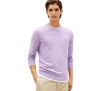 Rundhalspullover TOMMY HILFIGER "ESSENTIAL COTTON", Damen, Gr. L, lavender heather, Strick, Obermaterial: 100% Baumwolle, regular fit, Rundhals, Rippbündchen, Pullover Rundhalspullover, Crewneck Regul
