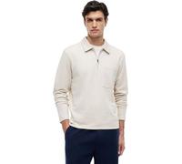 Sweatshirt TOMMY HILFIGER "ESSENTIAL TERRY POCKET 1/4 ZIP", Herren, Gr. L, heatherot oatmilk, Sweatware, Obermaterial: 100% Baumwolle, normal normal, Sweatshirts Sweatshirt (47043245-L) heatherot oatm