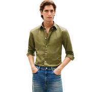 Businesshemd TOMMY HILFIGER "FLEX POPLIN SOLID", Herren, Gr. M, N-Gr, schwarz artichoke, Popeline, Obermaterial: 100% Baumwolle, regular fit hüftlang, Ärmel mit Ärmelschlitz 1-Knopf-Manschette, Hemden