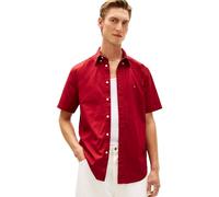 Kurzarmhemd TOMMY HILFIGER "FLEX POPLIN SOLID", Herren, Gr. XXL, N-Gr, regatta rot, Web, Obermaterial: 100% Baumwolle, unifarben, regular fit normal, Rundhals, eingesetzt abgesteppte Kante, Hemden, Re