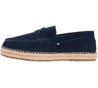 Espadrille TOMMY HILFIGER "FLEXIBLE HILFIGER SDE ESPADRILLE", Damen, Gr. 46, dunkelblau, Veloursleder, Schuhe Espadrille, Sommerschuh, Slipper, Loafer mit angesagtem Zierriegel (28285344-46) dunkelbla