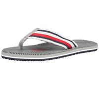 Tommy Hilfiger Herren Flip Flops Massage Footbed Zehentrenner, Grau (Antique Silver), 40