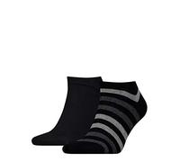 2er Pack TOMMY HILFIGER Duo Stripe Sneakersocken Herren 200 - black 39-42
