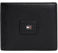 Tommy Hilfiger Herren Geldbeutel Casual Flag and Coin aus Leder, Schwarz (Black), Einheitsgröße