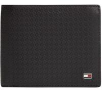 Geldbörse TOMMY HILFIGER "TH EMBOSS CC AND COIN", Damen, schwarz, Leder, unifarben, Basic, Kleinlederwaren, Unisex Geldbeutel, Portemonnaie mit Logoflag (86308103-0) schwarz