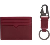 Tommy Hilfiger Herren Geschenk-Set Crest Kartenetui und Schlüsselanhänger, Rot (Deep Rouge), Einheitsgröße